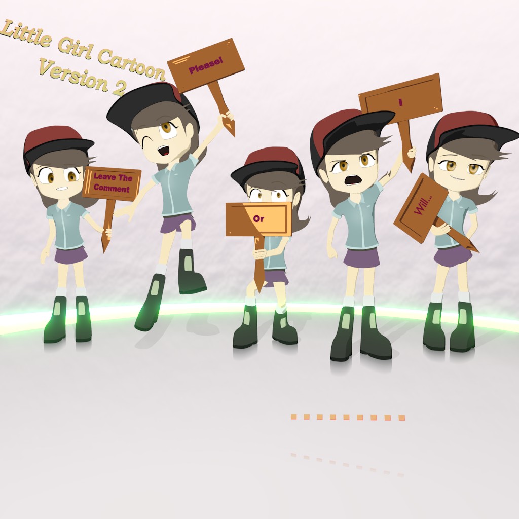 Little Girl Cartoon Character Version 2 preview image 4